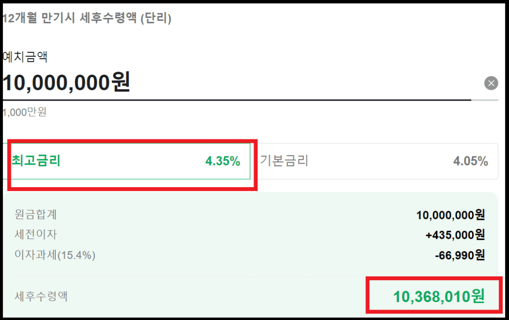 e-그린세이브 온라인 전용예금- SC 제일은행 4.35%